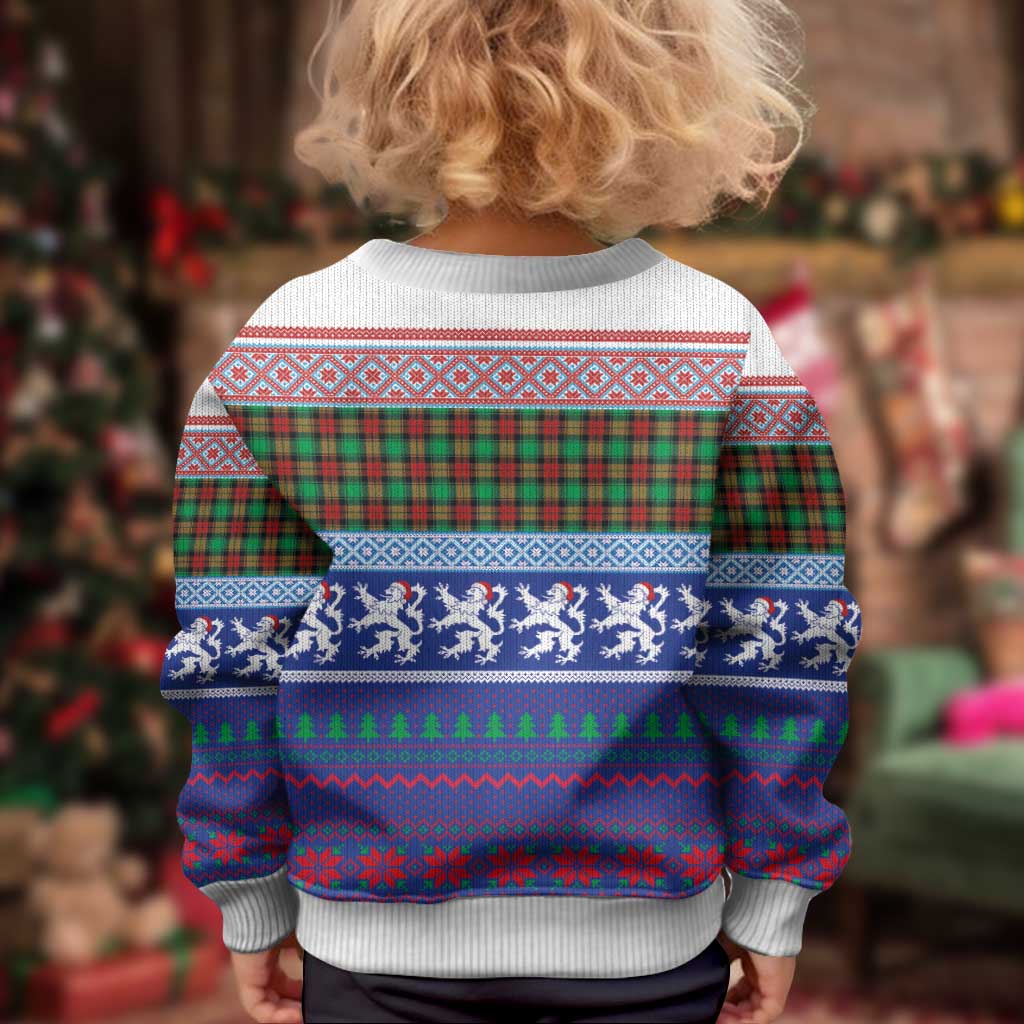 Scottish Christmas Kid Ugly Christmas Sweater Xmas Royal Lions and Tartan - Wonder Print Shop