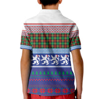 Scottish Christmas Kid Polo Shirt Xmas Royal Lions and Tartan - Wonder Print Shop