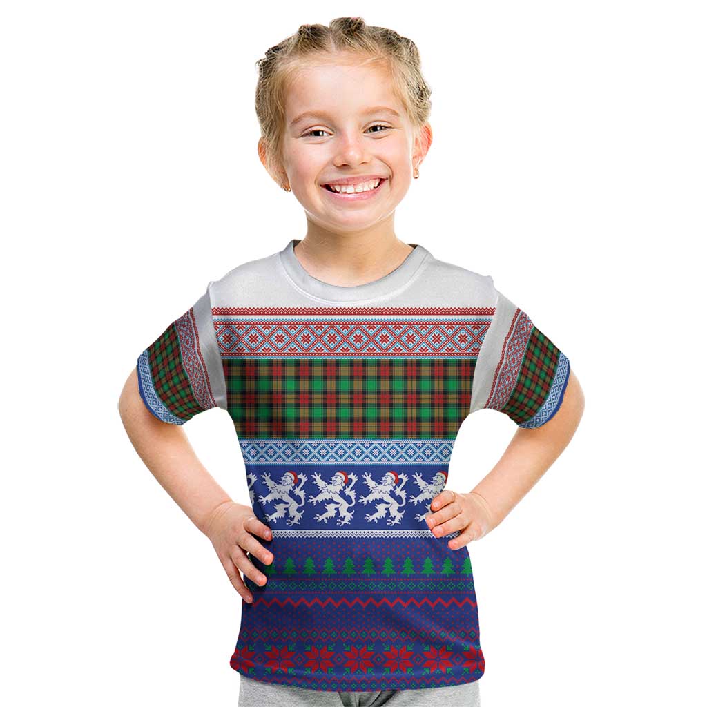 Scottish Christmas Kid T Shirt Xmas Royal Lions and Tartan - Wonder Print Shop