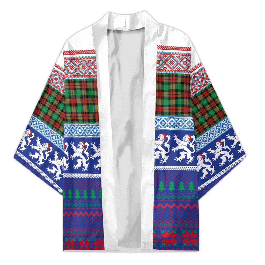 Scottish Christmas Kimono Xmas Royal Lions and Tartan - Wonder Print Shop