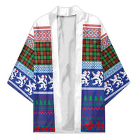 Scottish Christmas Kimono Xmas Royal Lions and Tartan - Wonder Print Shop