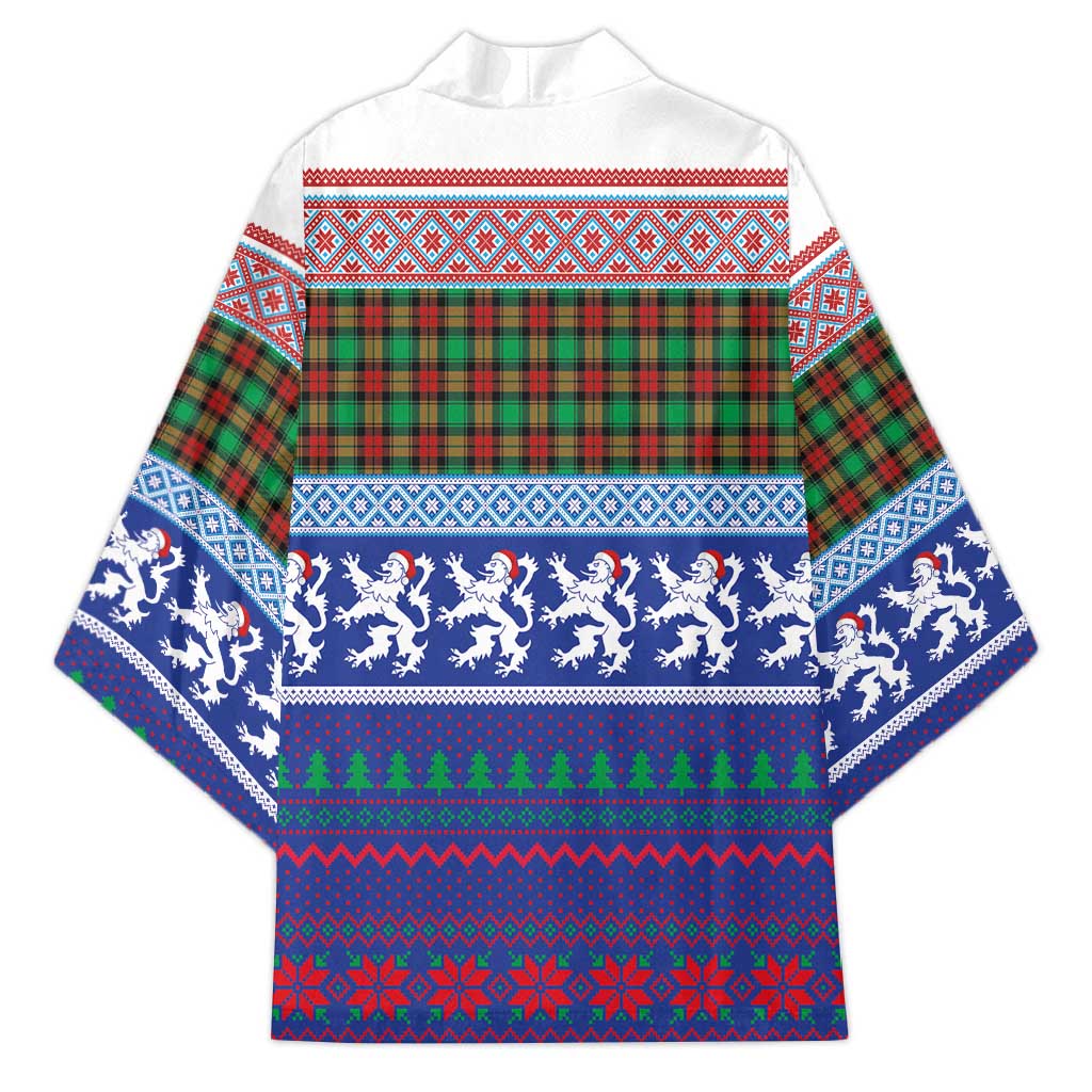 Scottish Christmas Kimono Xmas Royal Lions and Tartan - Wonder Print Shop
