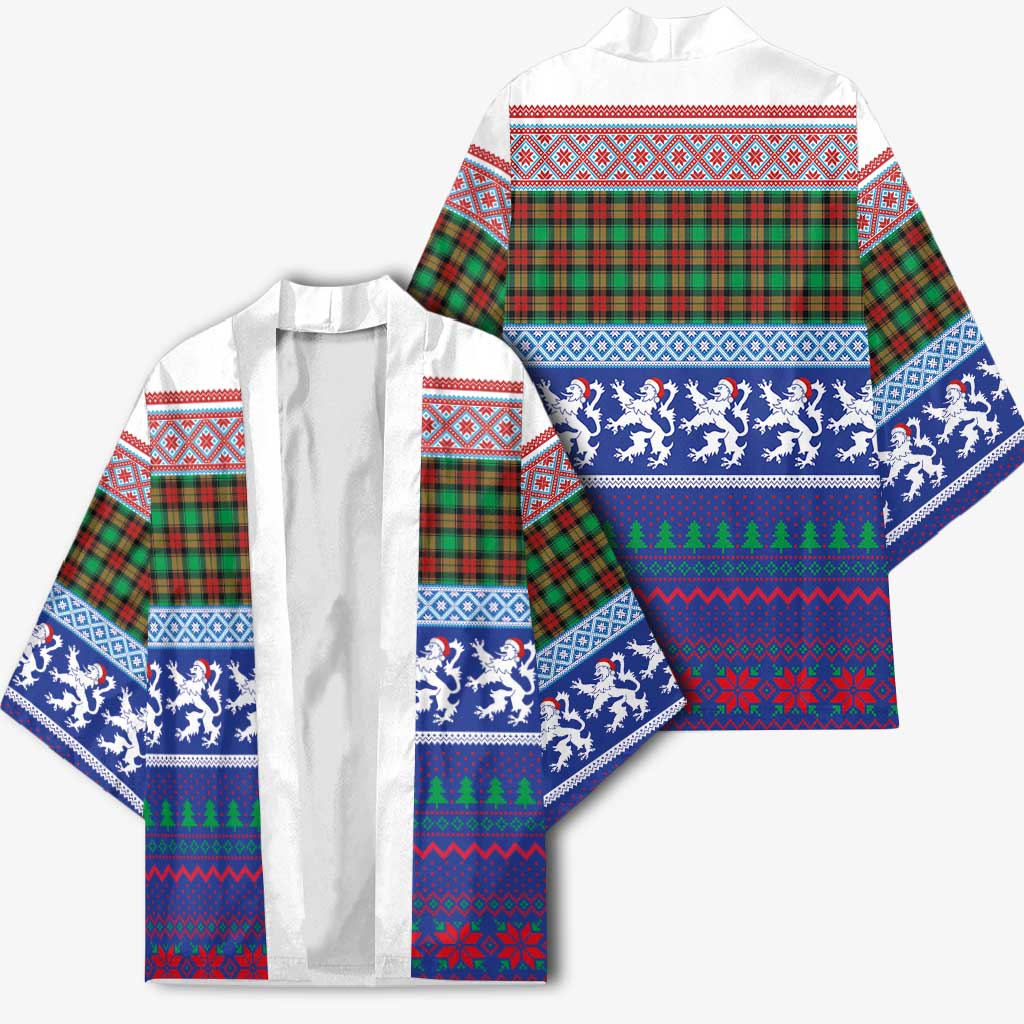 Scottish Christmas Kimono Xmas Royal Lions and Tartan - Wonder Print Shop