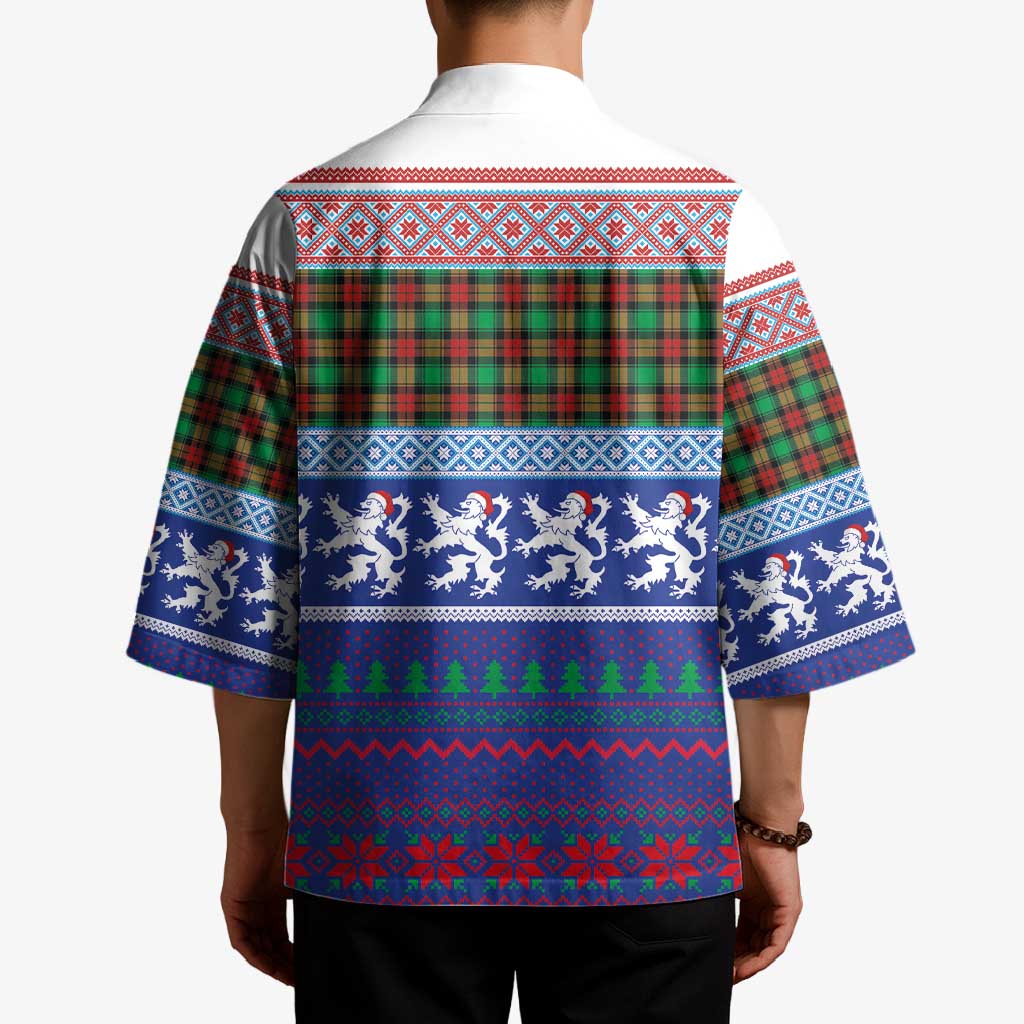 Scottish Christmas Kimono Xmas Royal Lions and Tartan - Wonder Print Shop