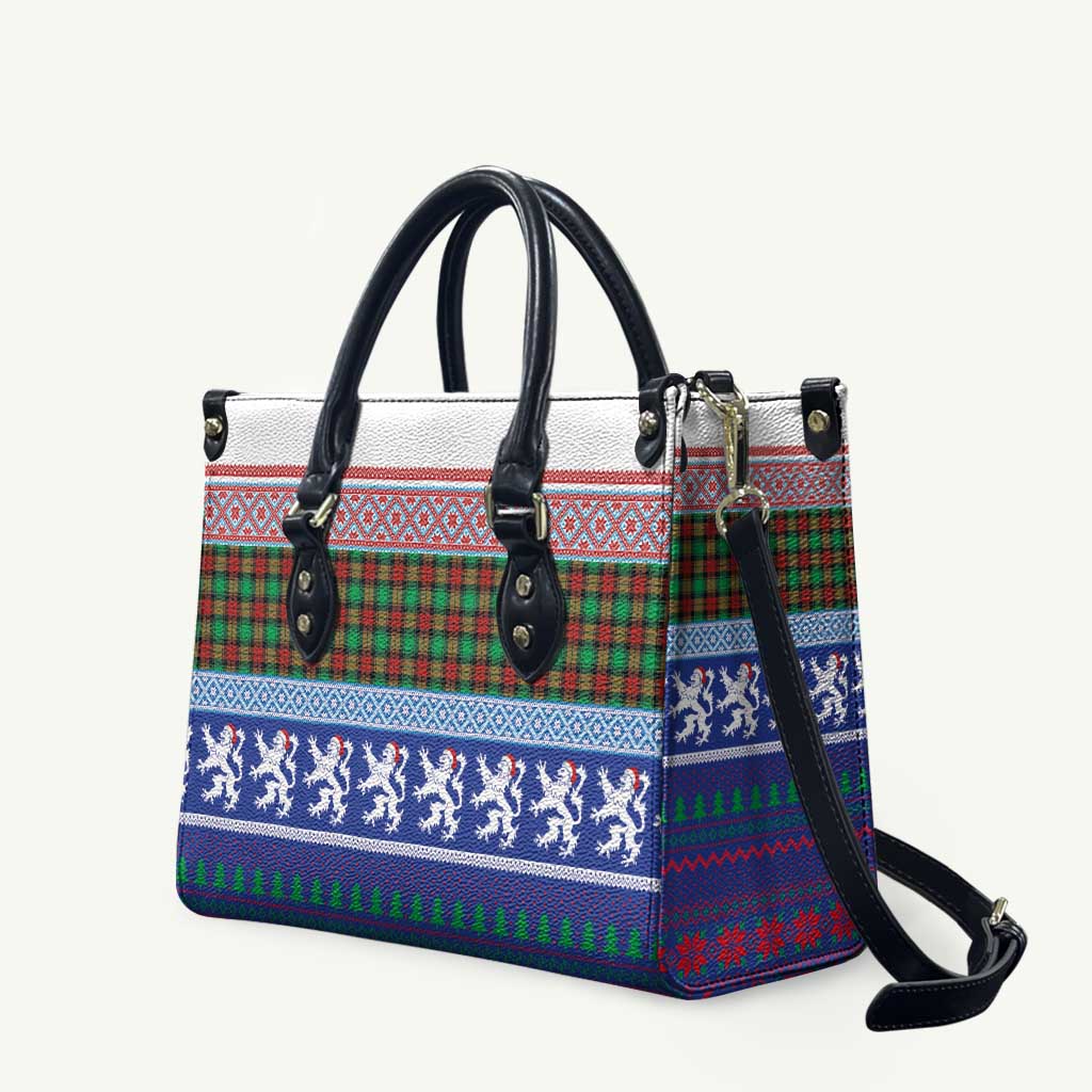 Scottish Christmas Leather Bag Xmas Royal Lions and Tartan - Wonder Print Shop