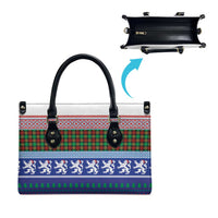 Scottish Christmas Leather Bag Xmas Royal Lions and Tartan - Wonder Print Shop