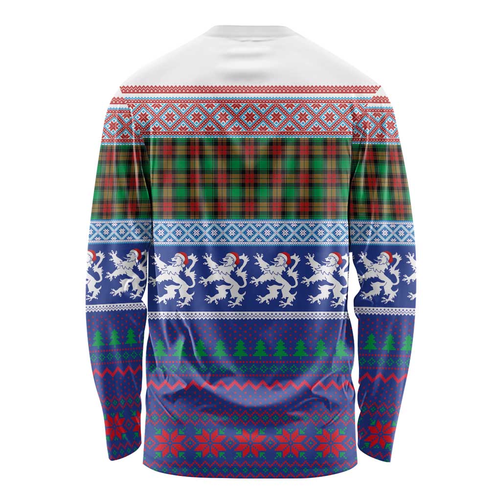 Scottish Christmas Long Sleeve Shirt Xmas Royal Lions and Tartan - Wonder Print Shop