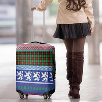 Scottish Christmas Luggage Cover Xmas Royal Lions and Tartan - Wonder Print Shop