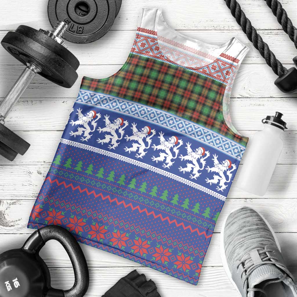 Scottish Christmas Men Tank Top Xmas Royal Lions and Tartan - Wonder Print Shop