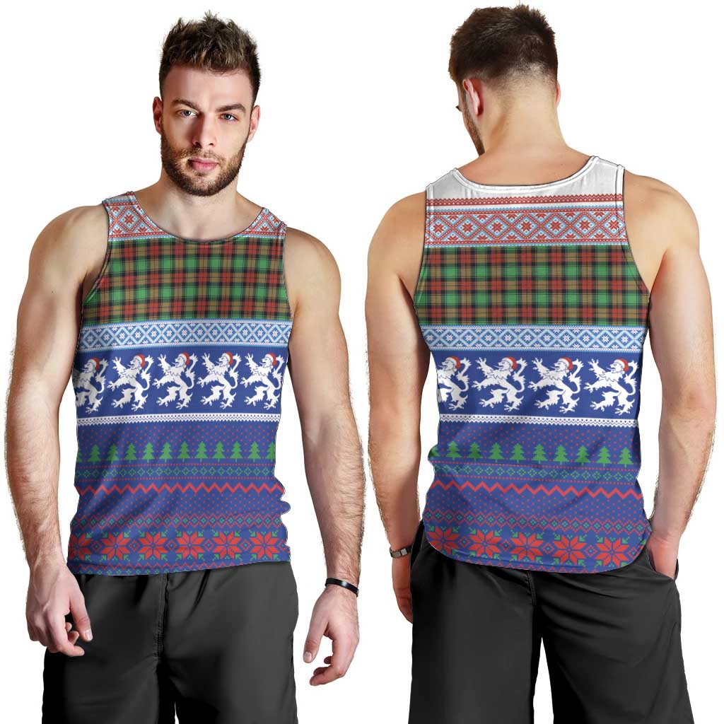 Scottish Christmas Men Tank Top Xmas Royal Lions and Tartan - Wonder Print Shop