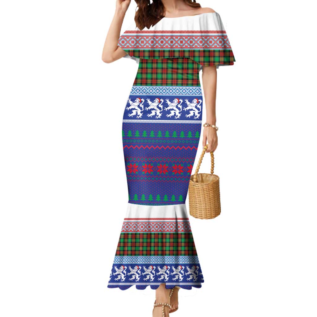 Scottish Christmas Mermaid Dress Xmas Royal Lions and Tartan - Wonder Print Shop