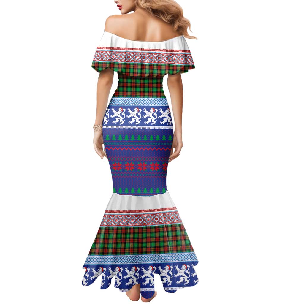 Scottish Christmas Mermaid Dress Xmas Royal Lions and Tartan - Wonder Print Shop