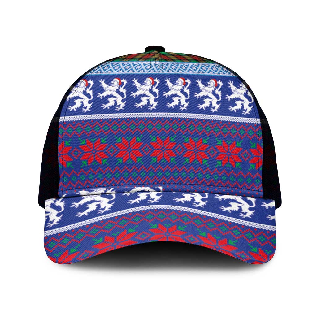 Scottish Christmas Mesh Trucker Cap Xmas Royal Lions and Tartan - Wonder Print Shop