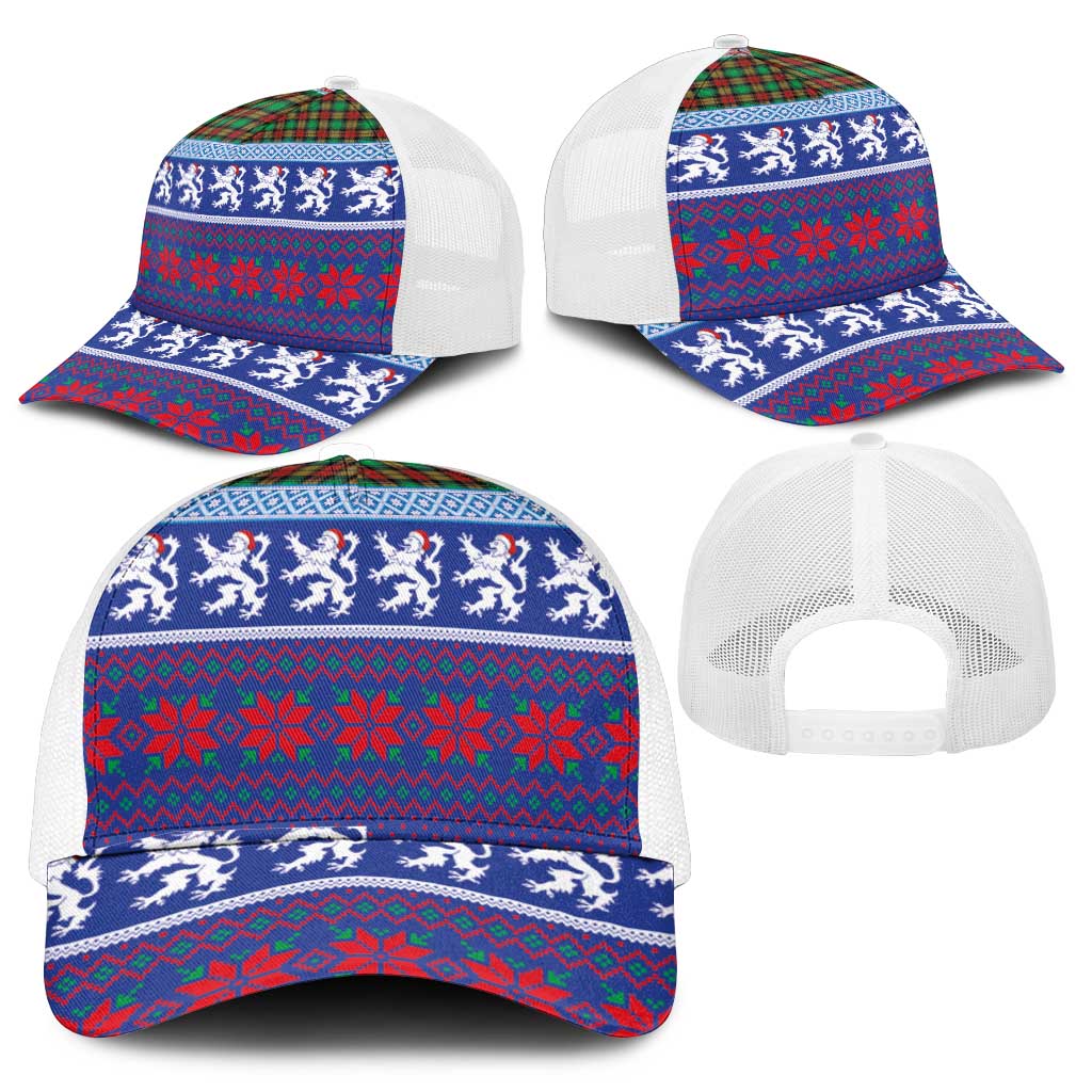 Scottish Christmas Mesh Trucker Cap Xmas Royal Lions and Tartan - Wonder Print Shop