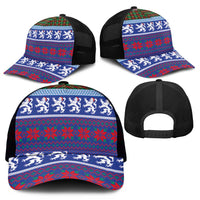 Scottish Christmas Mesh Trucker Cap Xmas Royal Lions and Tartan - Wonder Print Shop