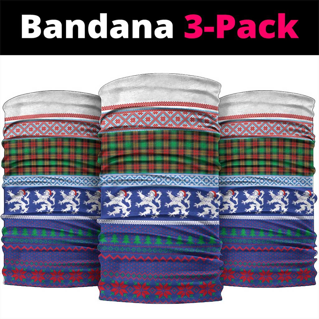 Scottish Christmas Neck Gaiter Xmas Royal Lions and Tartan - Wonder Print Shop