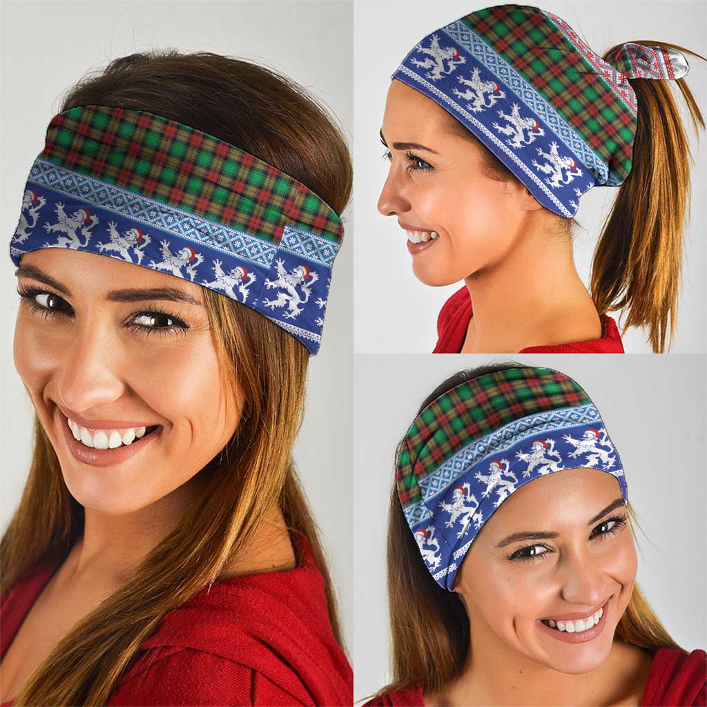 Scottish Christmas Neck Gaiter Xmas Royal Lions and Tartan - Wonder Print Shop