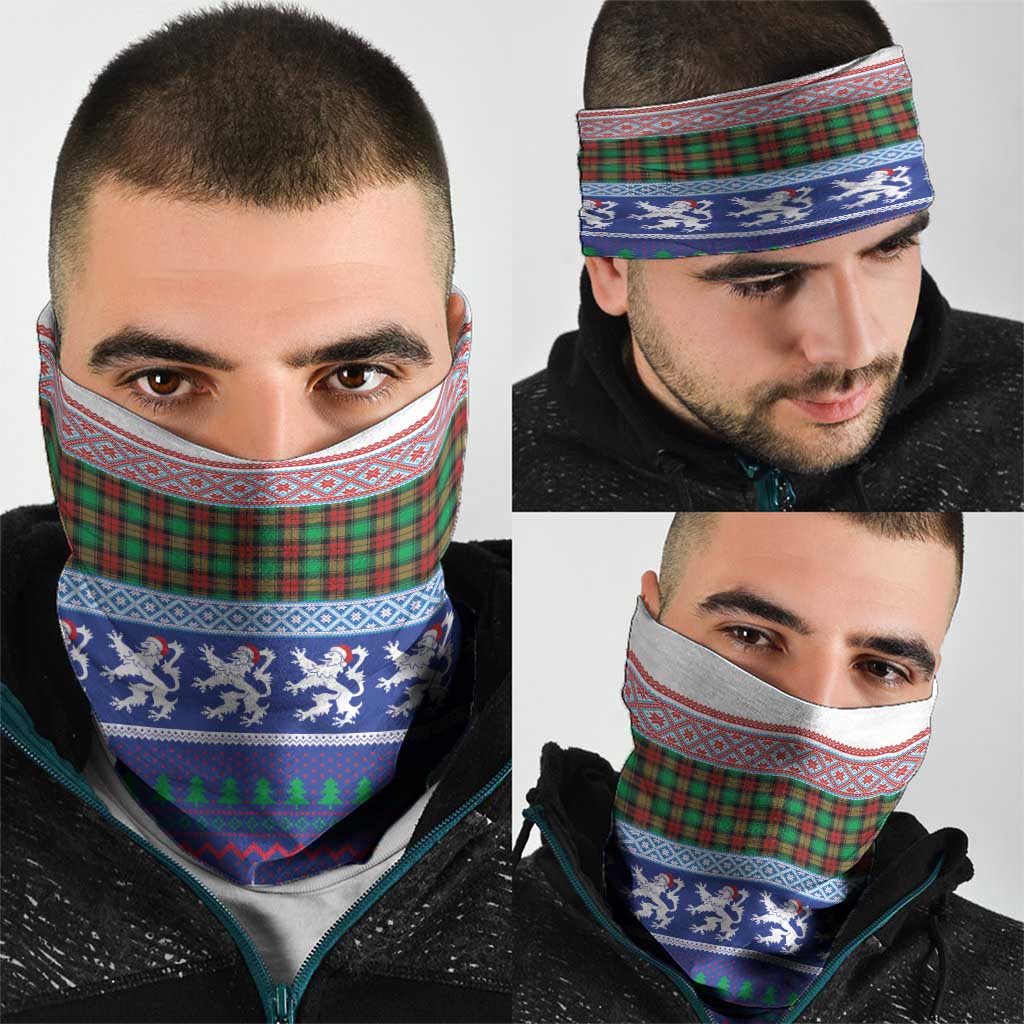 Scottish Christmas Neck Gaiter Xmas Royal Lions and Tartan - Wonder Print Shop