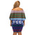 Scottish Christmas Off Shoulder Short Dress Xmas Royal Lions and Tartan - Wonder Print Shop