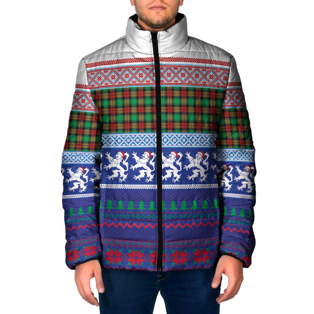 Scottish Christmas Padded Jacket Xmas Royal Lions and Tartan - Wonder Print Shop