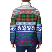 Scottish Christmas Padded Jacket Xmas Royal Lions and Tartan - Wonder Print Shop