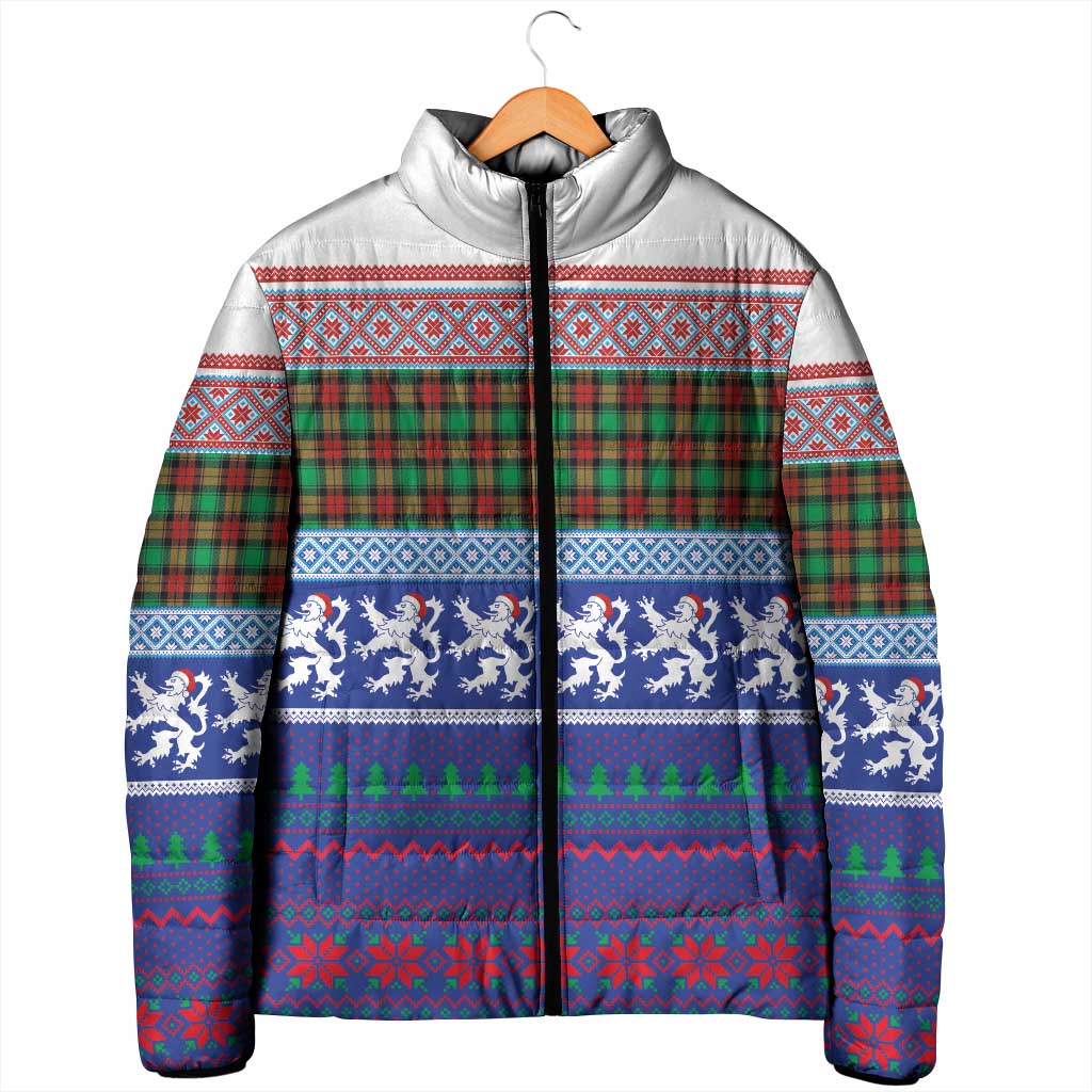 Scottish Christmas Padded Jacket Xmas Royal Lions and Tartan - Wonder Print Shop