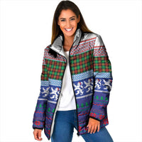 Scottish Christmas Padded Jacket Xmas Royal Lions and Tartan - Wonder Print Shop