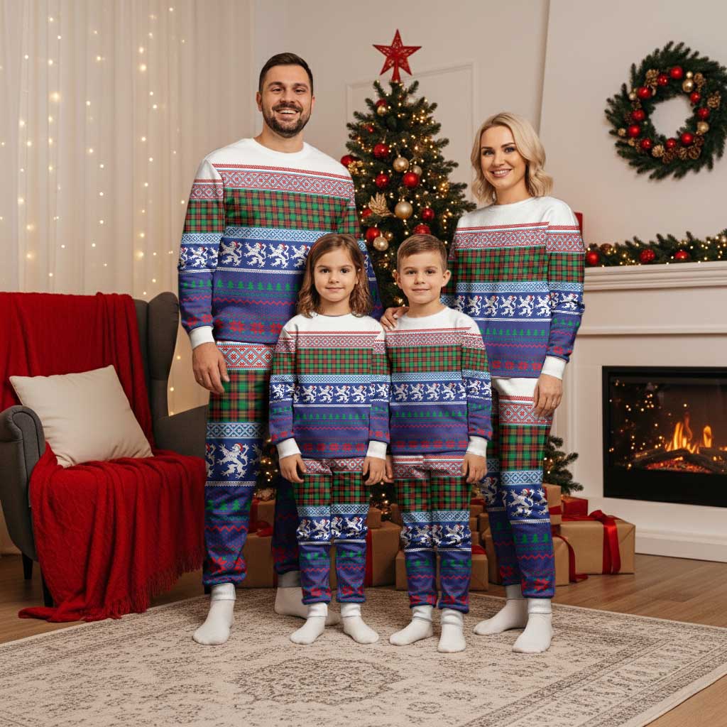 Scottish Christmas Pajama Set Xmas Royal Lions and Tartan - Wonder Print Shop