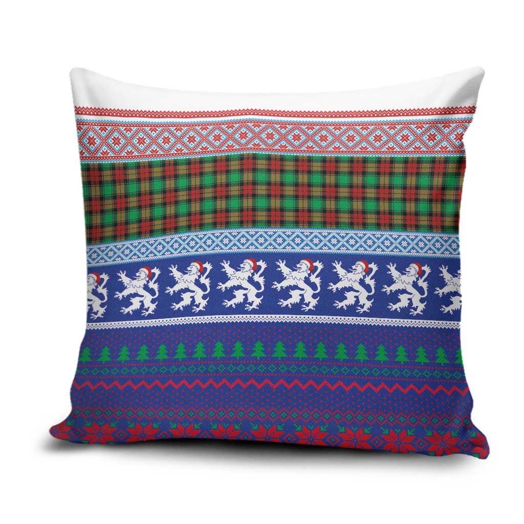 Scottish Christmas Pillow Cover Xmas Royal Lions and Tartan - Wonder Print Shop