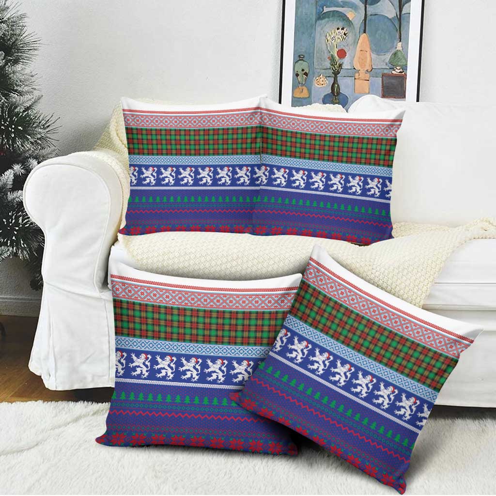 Scottish Christmas Pillow Cover Xmas Royal Lions and Tartan - Wonder Print Shop