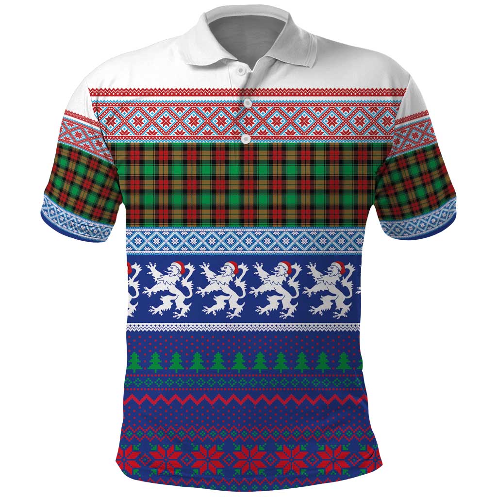 Scottish Christmas Polo Shirt Xmas Royal Lions and Tartan - Wonder Print Shop