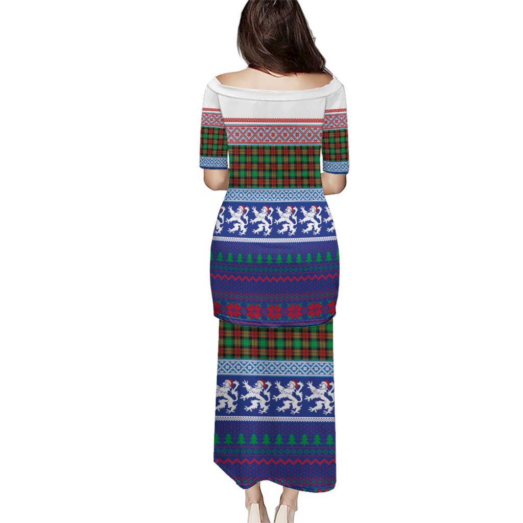 Scottish Christmas Puletasi Xmas Royal Lions and Tartan - Wonder Print Shop