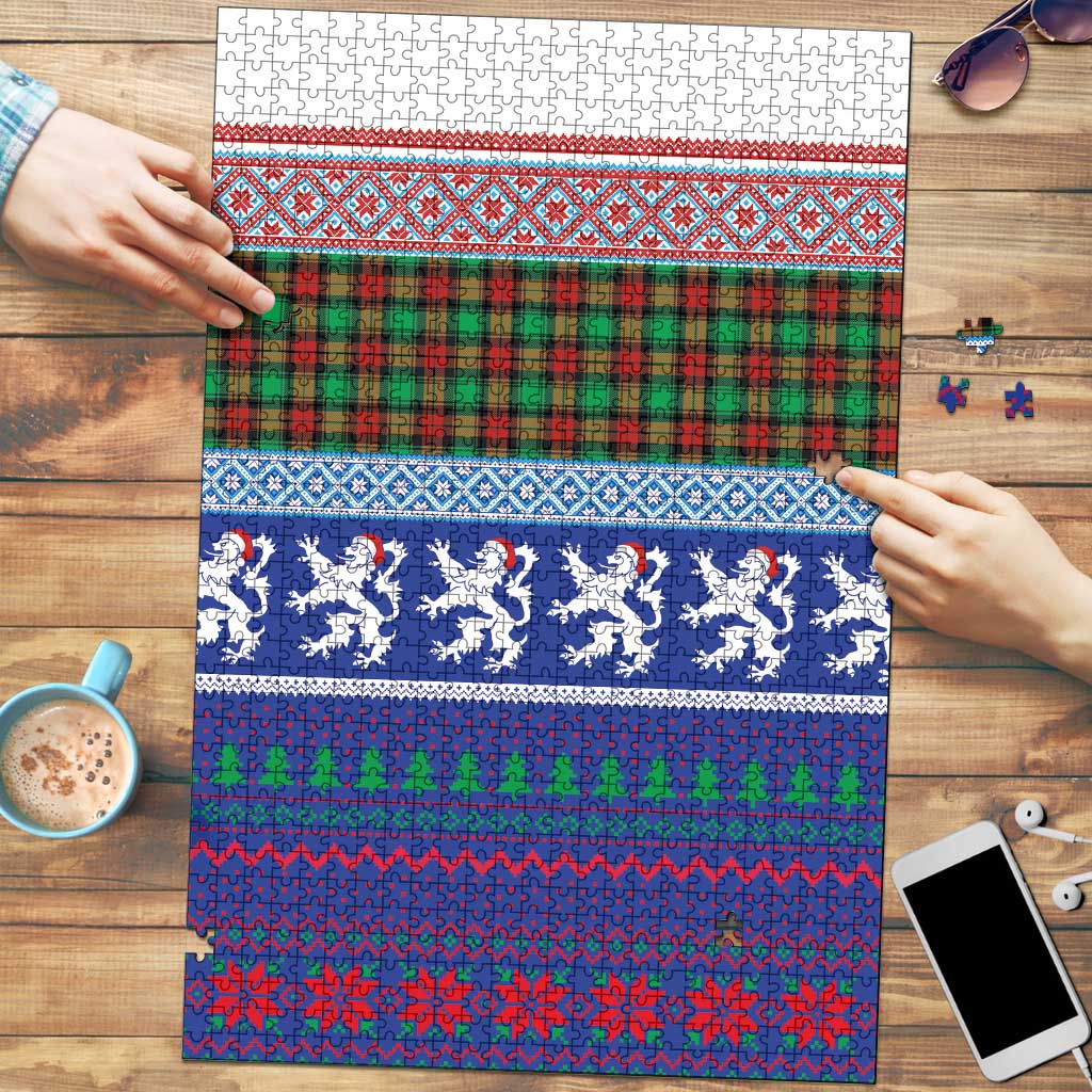 Scottish Christmas Puzzle Xmas Royal Lions and Tartan - Wonder Print Shop