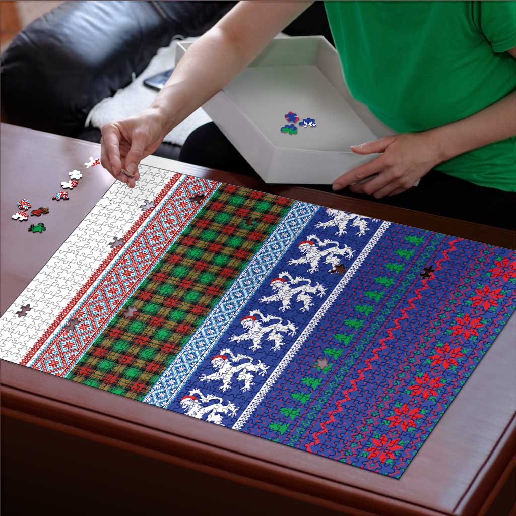 Scottish Christmas Puzzle Xmas Royal Lions and Tartan - Wonder Print Shop