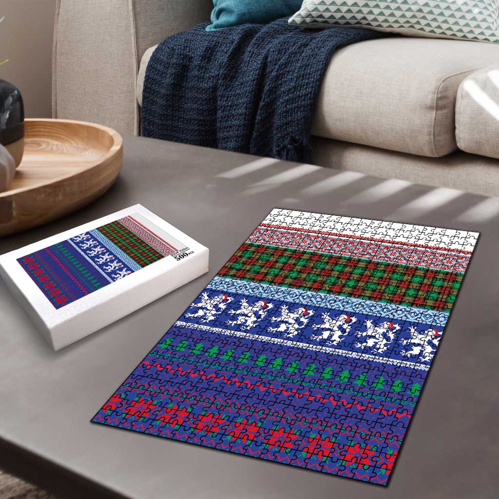 Scottish Christmas Puzzle Xmas Royal Lions and Tartan - Wonder Print Shop