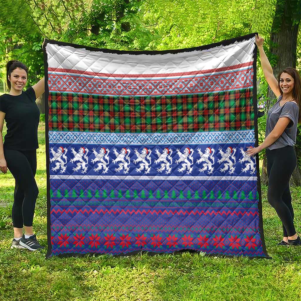 Scottish Christmas Quilt Xmas Royal Lions and Tartan - Wonder Print Shop