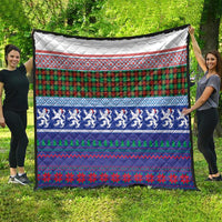 Scottish Christmas Quilt Xmas Royal Lions and Tartan - Wonder Print Shop