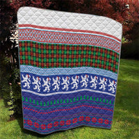 Scottish Christmas Quilt Xmas Royal Lions and Tartan - Wonder Print Shop