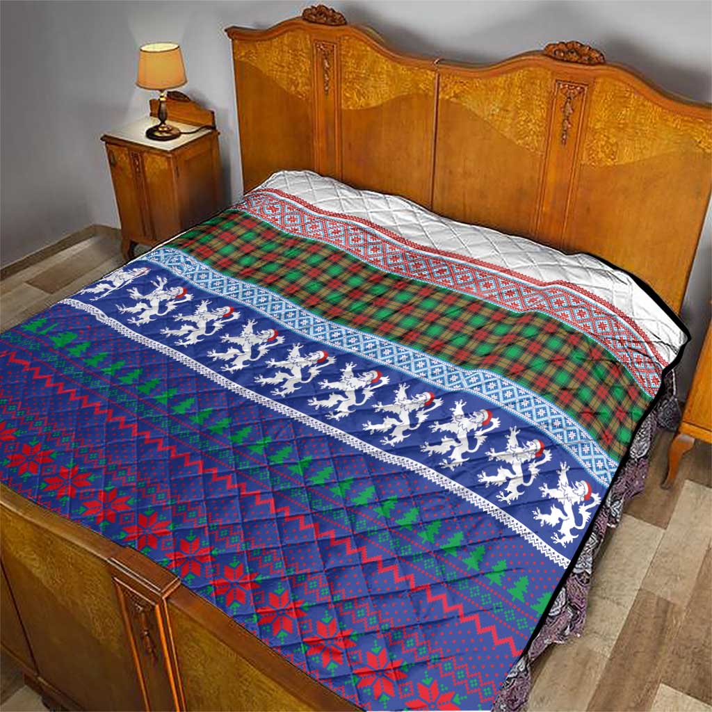 Scottish Christmas Quilt Xmas Royal Lions and Tartan - Wonder Print Shop
