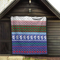 Scottish Christmas Quilt Xmas Royal Lions and Tartan - Wonder Print Shop