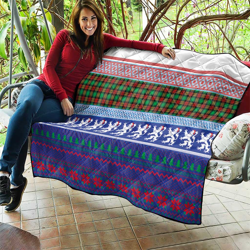 Scottish Christmas Quilt Xmas Royal Lions and Tartan - Wonder Print Shop