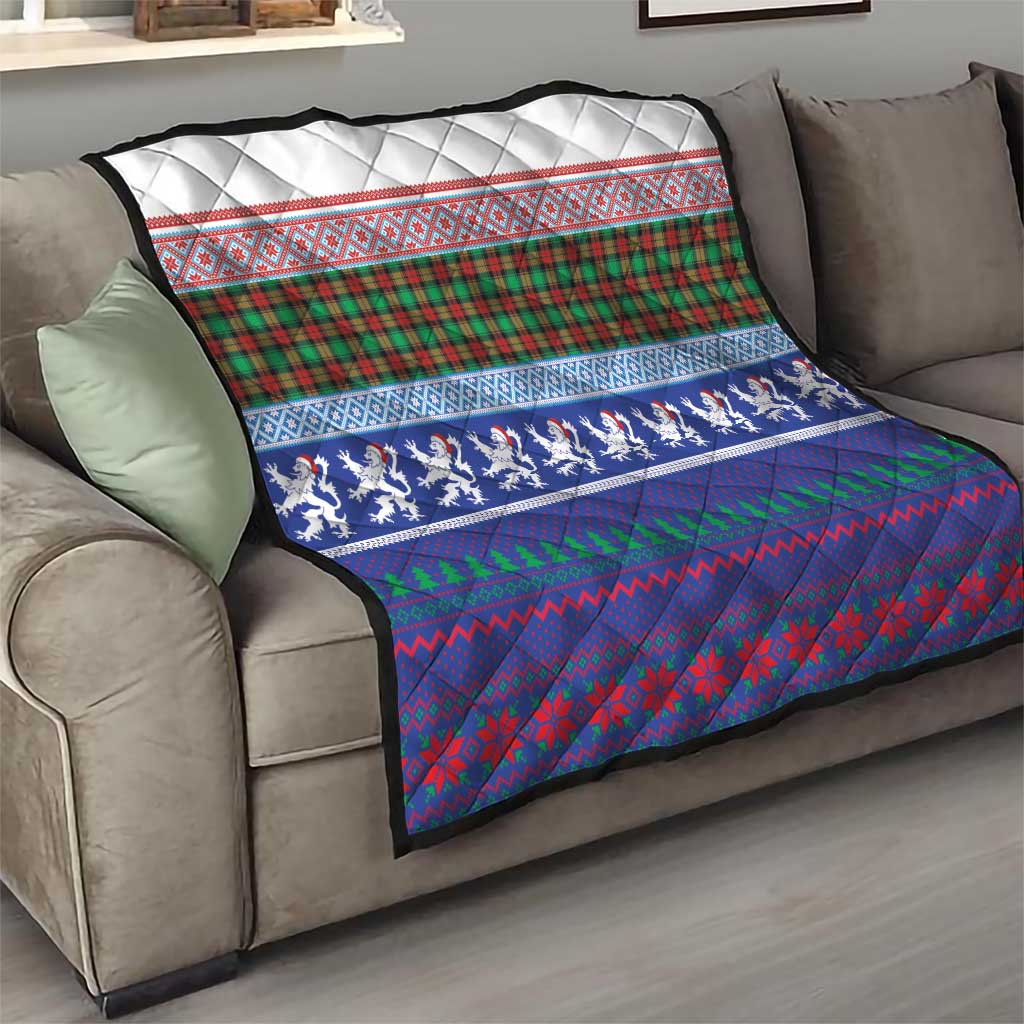 Scottish Christmas Quilt Xmas Royal Lions and Tartan - Wonder Print Shop