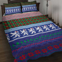 Scottish Christmas Quilt Bed Set Xmas Royal Lions and Tartan - Wonder Print Shop