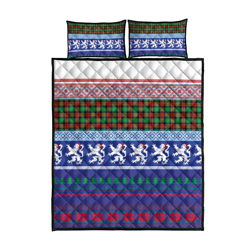 Scottish Christmas Quilt Bed Set Xmas Royal Lions and Tartan - Wonder Print Shop