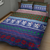 Scottish Christmas Quilt Bed Set Xmas Royal Lions and Tartan - Wonder Print Shop