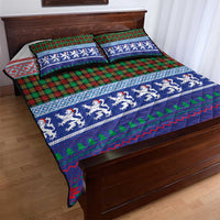 Scottish Christmas Quilt Bed Set Xmas Royal Lions and Tartan - Wonder Print Shop