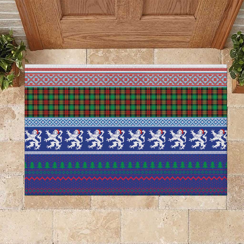 Scottish Christmas Rubber Doormat Xmas Royal Lions and Tartan - Wonder Print Shop