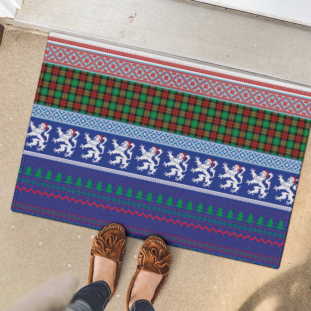 Scottish Christmas Rubber Doormat Xmas Royal Lions and Tartan - Wonder Print Shop