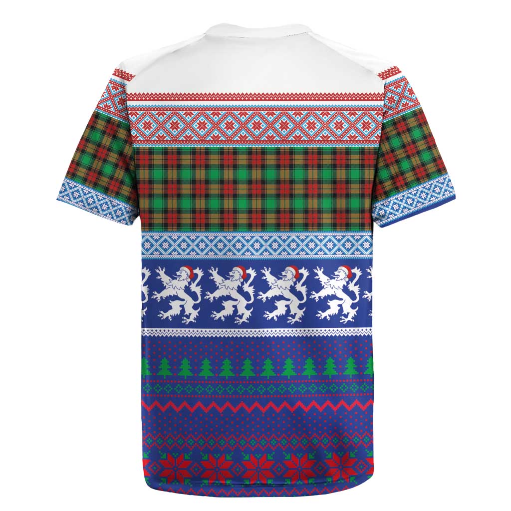 Scottish Christmas Rugby Jersey Xmas Royal Lions and Tartan - Wonder Print Shop