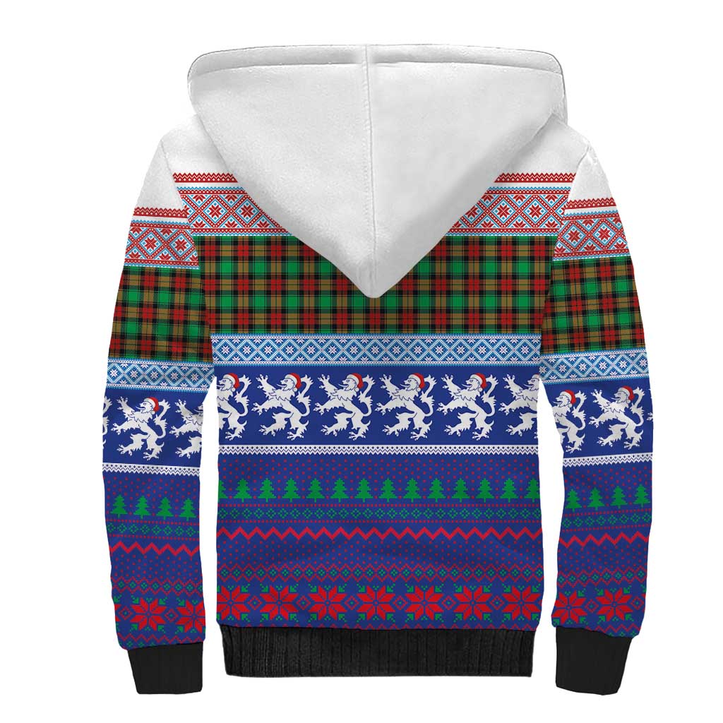 Scottish Christmas Sherpa Hoodie Xmas Royal Lions and Tartan - Wonder Print Shop